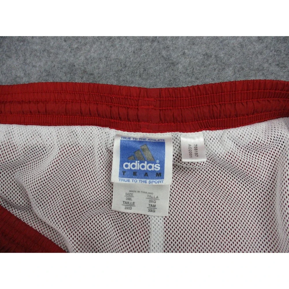 VINTAGE Adidas Pants Mens 3XL XXXL Red White Adidas Team Mesh Track Pockets